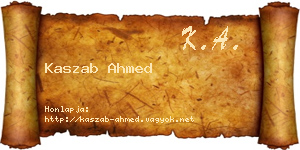Kaszab Ahmed névjegykártya